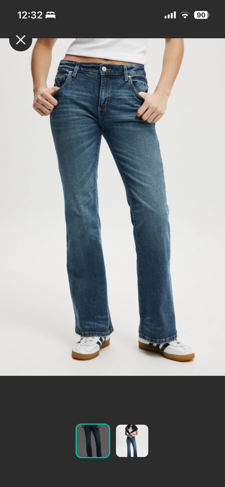 Cotton On Bootcut Mid-Rise Jeans - Dark Wash (Size S)
