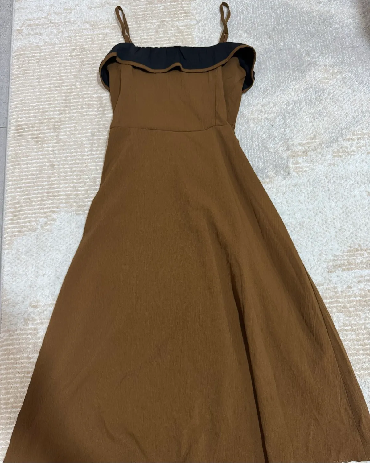 Chic Brown Ruffle Dress