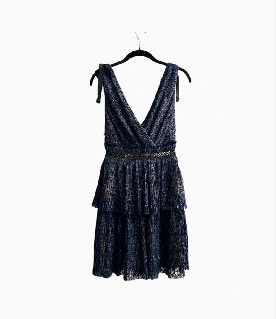 Self Portrait Chic Navy Tiered Dress - Photo 2