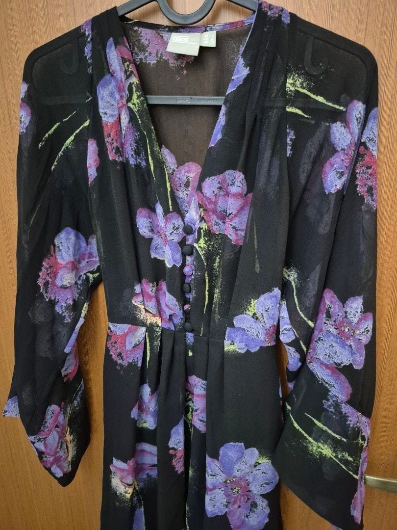 ASOS ASOS Floral Print Dress w/ Waist Tie (Size UK 8) - Photo 3