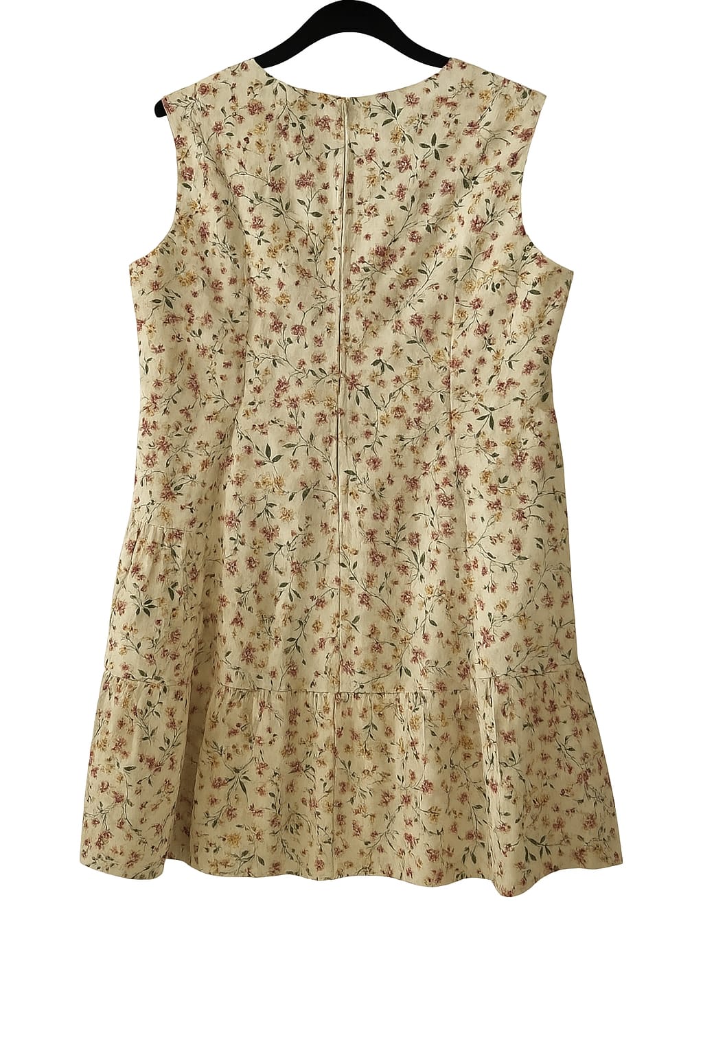 Unbranded Pastel Yellow/Cream Sleeveless Floral Patterned Dress (M-L) - Photo 5