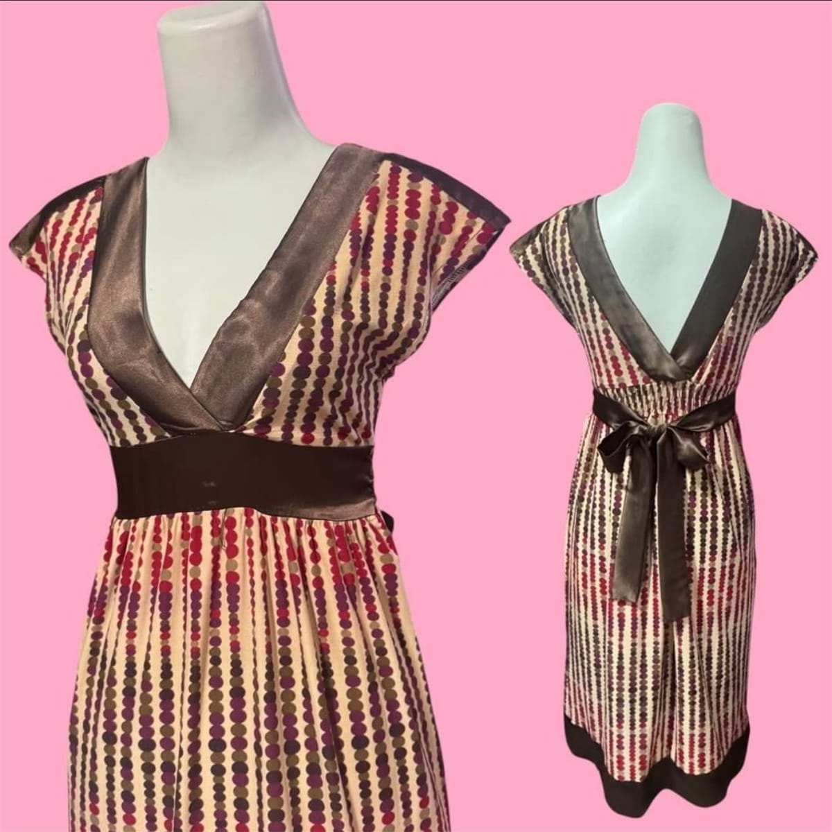 Chic Brown Midi Dress - Photo 2