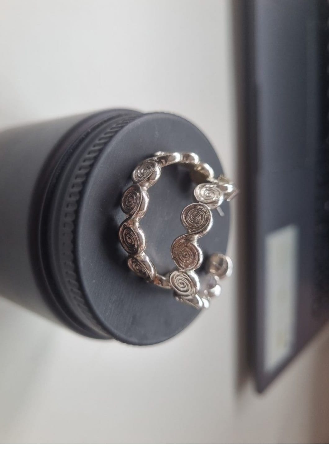 Silver Spiral Hoop Earrings - Photo 2