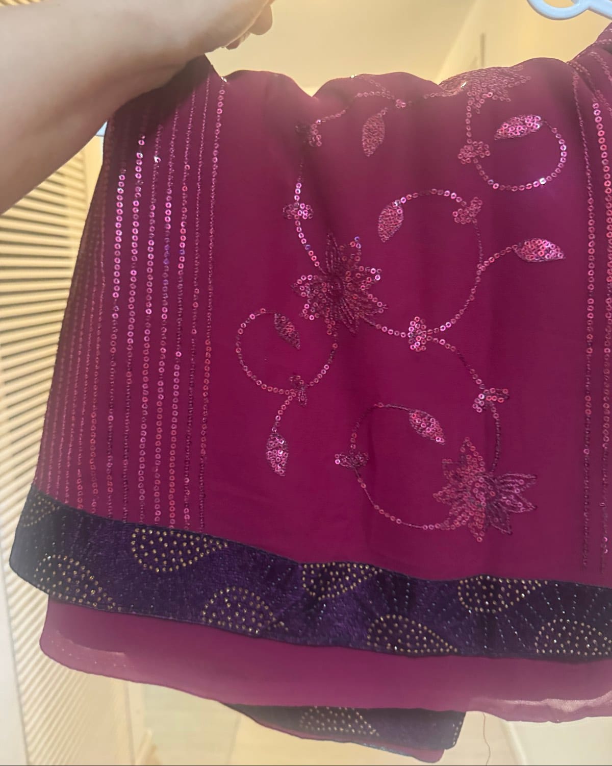 Wine color Designer Saree