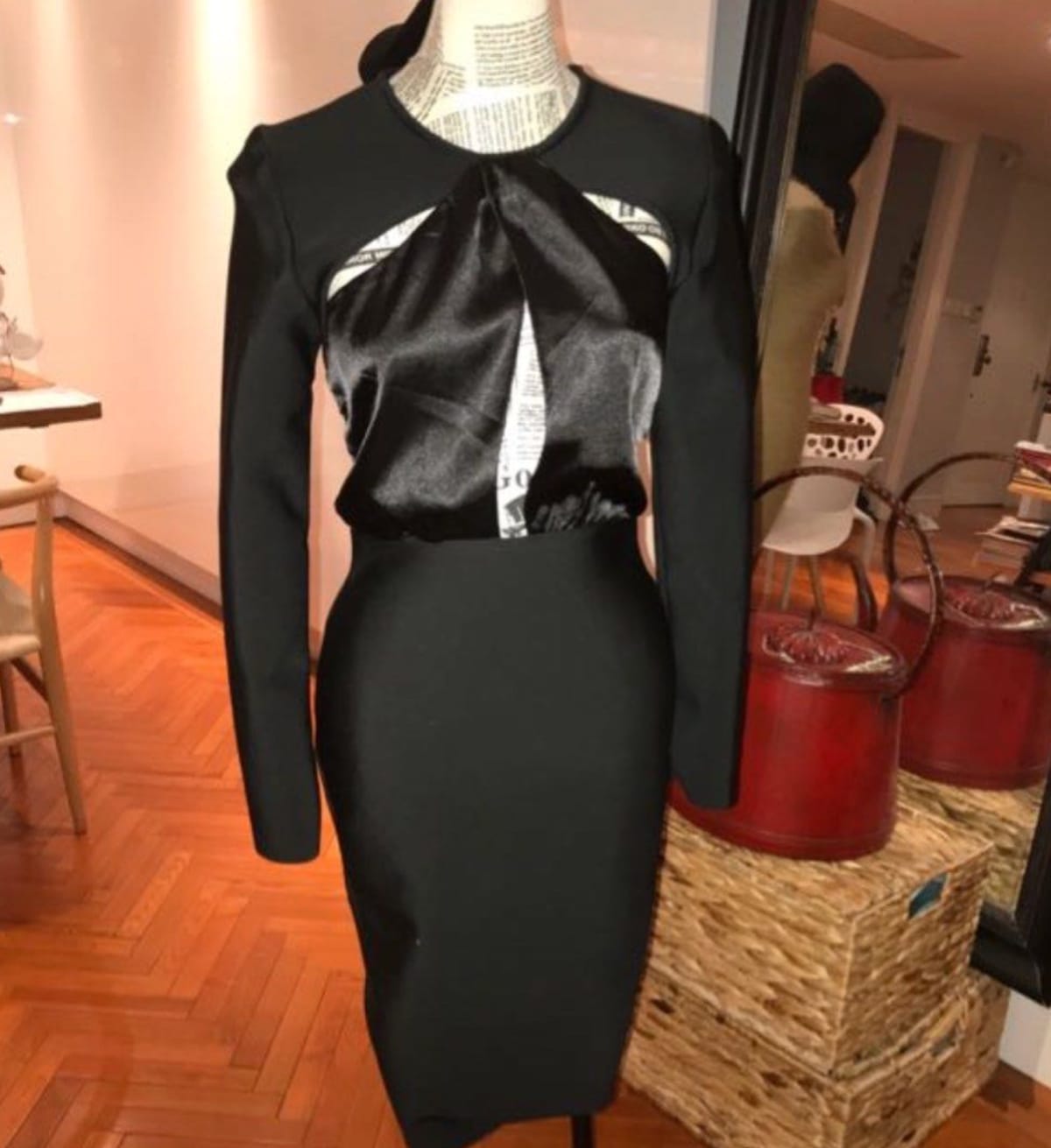 Chic Black Cut-Out Sheath Dress