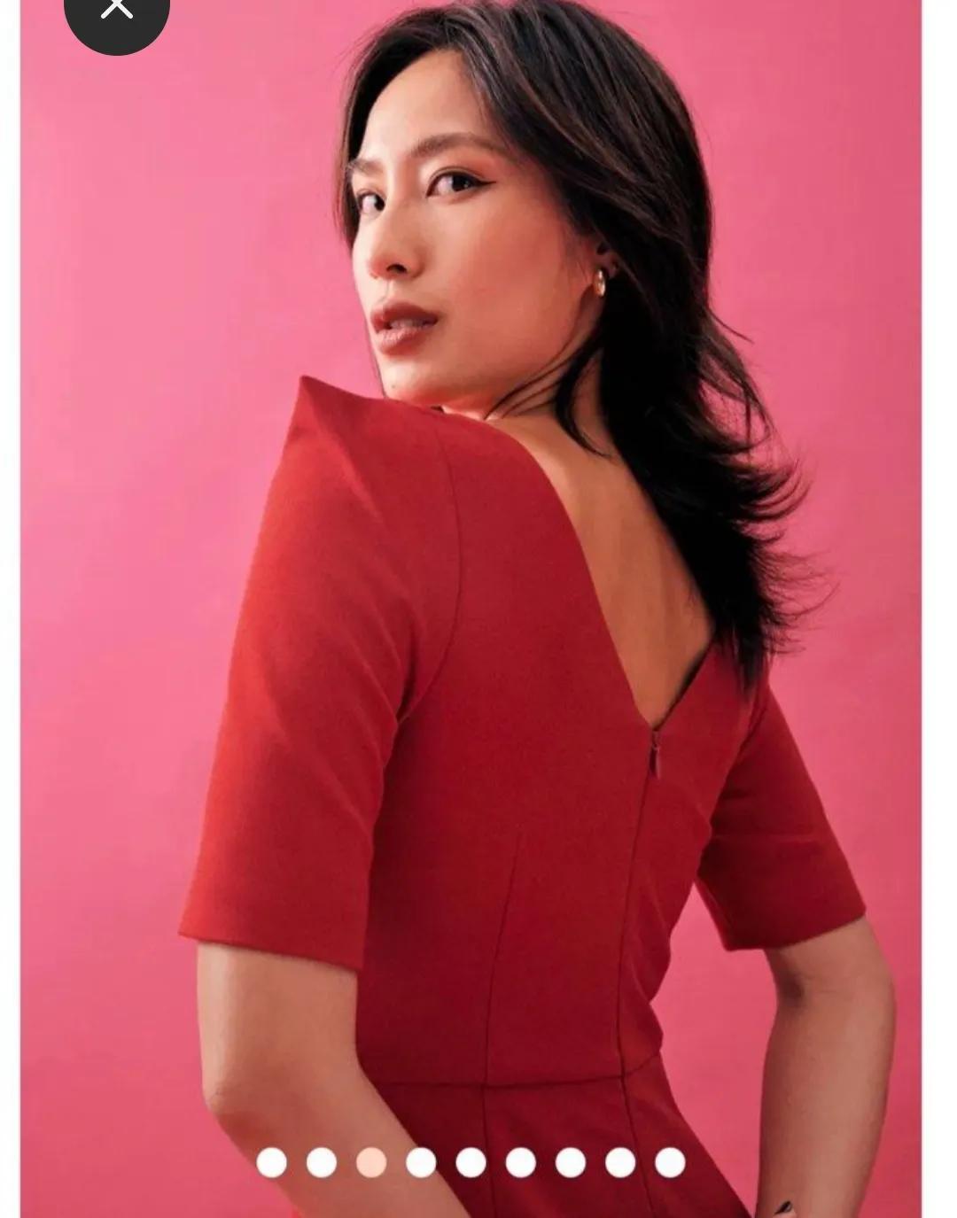 Love, Bonito Love Bonito Red Jumpsuit with Shoulder Details - Photo 3