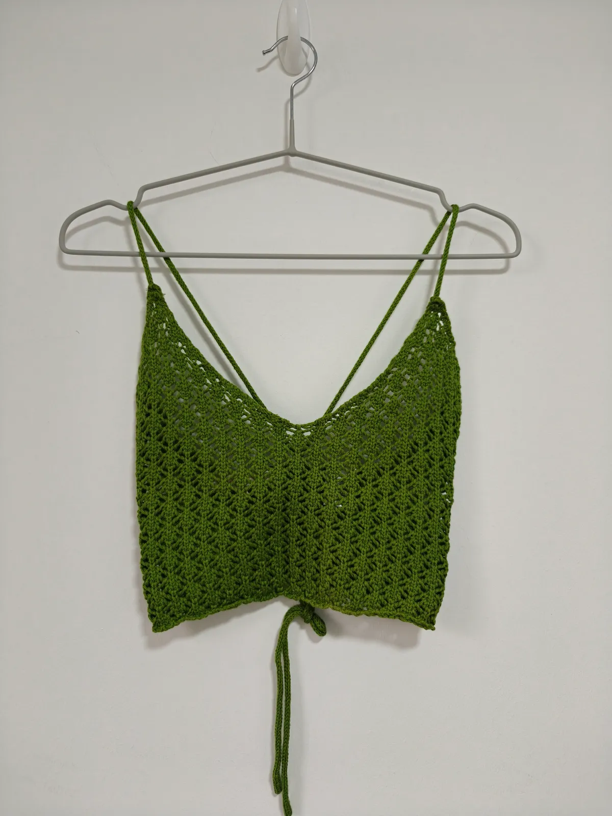 Meshki Green Crochet Vibes Halter Top