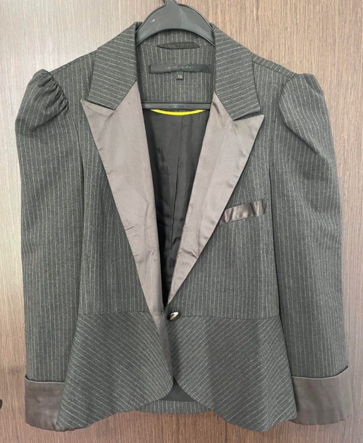 Chic Pinstripe Blazer with Satin Accents by River island 