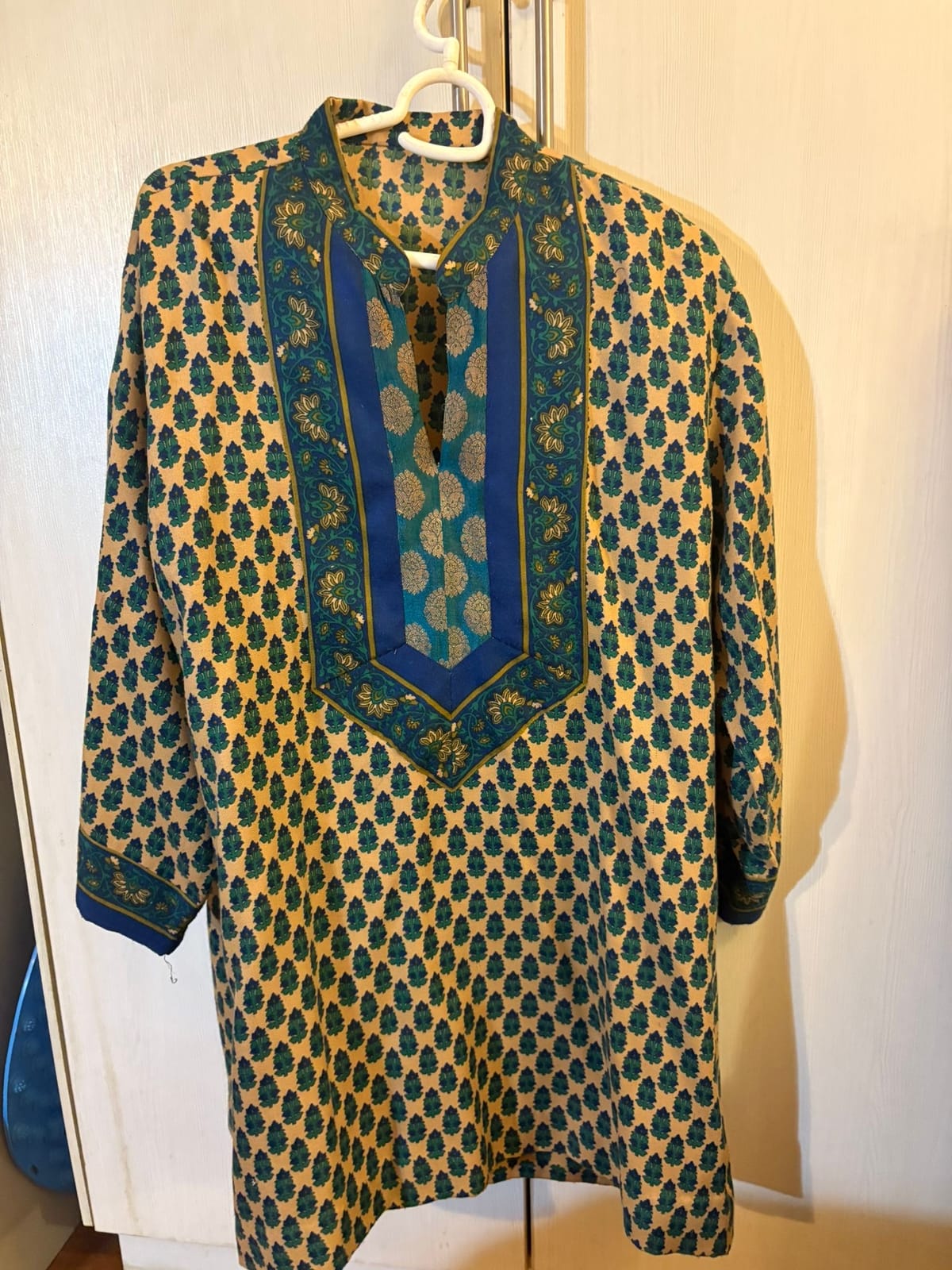 Elegant Blue & Yellow Traditional Tunic
