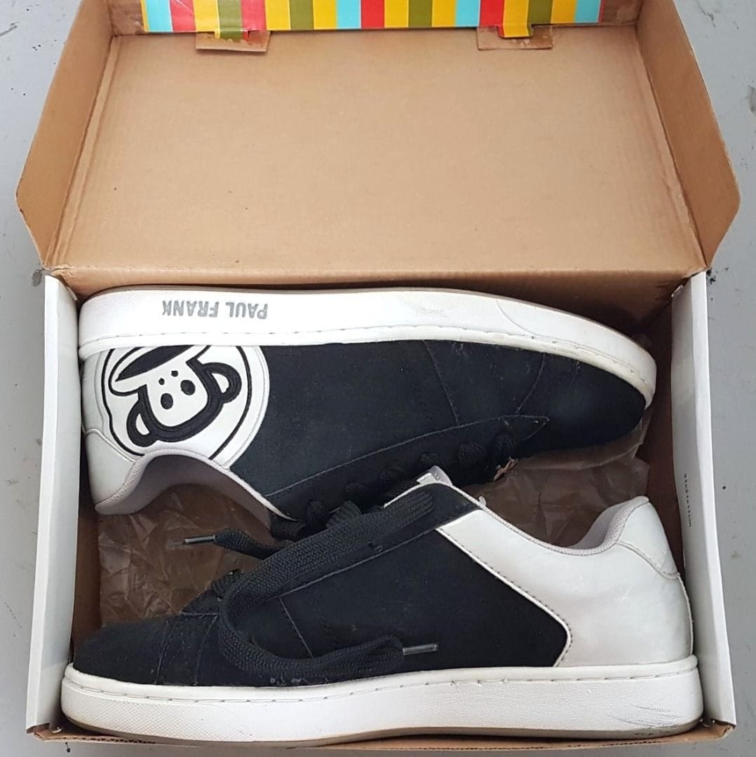 Paul Frank Original PAUL FRANK Designer Sneakers, Cool Black Gray Shoes, Cosmopolitan, Continental, US 10, UK 9, EU 44, JP 270, Trendy MONKEY Logo, Sleek Model, Sophistication, Timeless Appeal, Streetwise, Pop Culture, Hip Hop, Rock Star, Cult Street Fashion - Photo 8