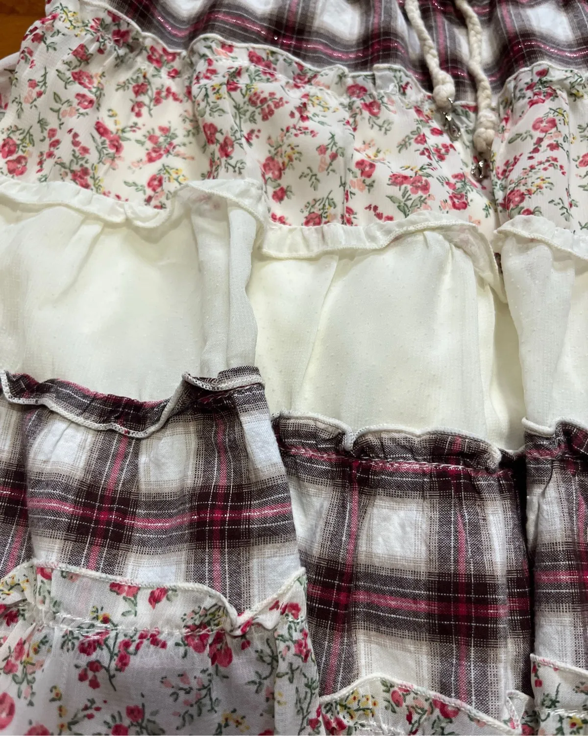 Hudson Honey plaid and floral tiered skirt - Photo 2