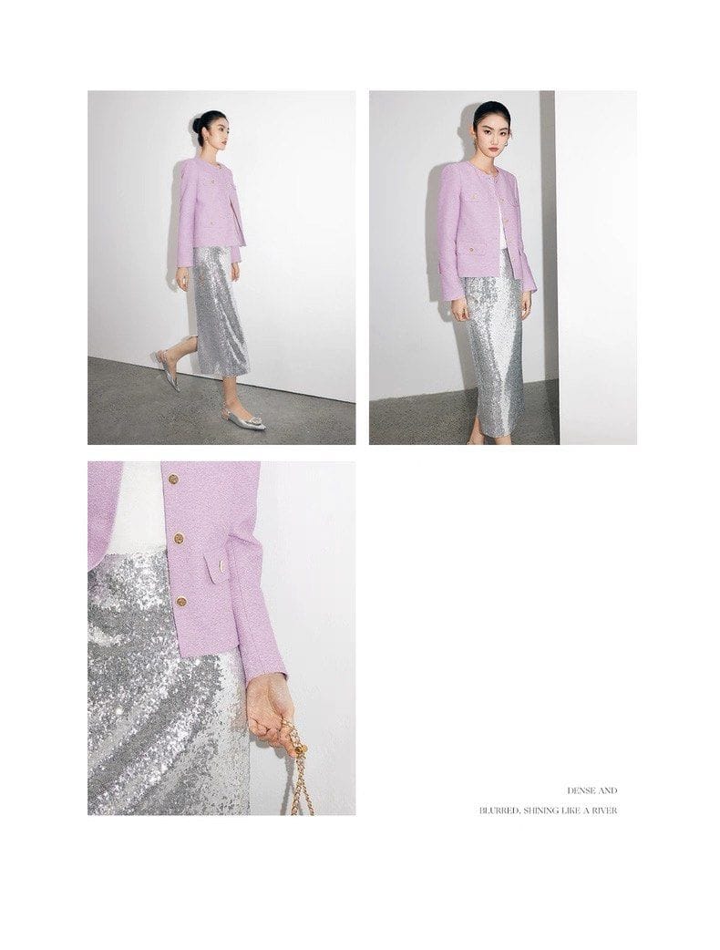 Mandy Zhang Sequined Skirt with High Waist and Hip Covering - Photo 4