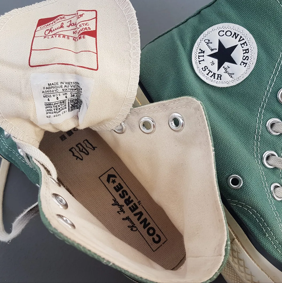 Converse Original Converse Chuck Taylor High Top Sneakers, Chuck Hi Admiral Elm Model, US 6, UK 4, EUR 36.5, CM 23, Retro Canvas Shoes, Green Colorway, Cushioned Insole, Timeless Appeal, Urban Style, Cosmopolitan, Pop Culture, Roadster, Cult Street Fashion - Photo 5