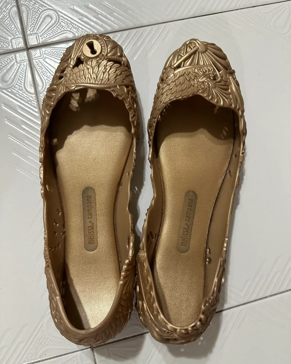 Melissa + Campana Melissa + Campana Gold Flats