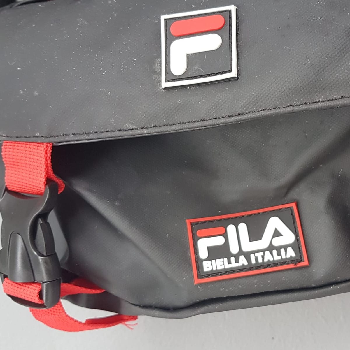 FILA Original FILA Waist Pouch, BIELLA ITALIA Model, Cool Fanny Pack, Cosmopolitan, Black with Red Accents, Waterproof Belt Bag, Cross-Body Bag, Clutch, Satchel, Intricate Design, Sophistication, Luxury Living, Pop Culture, Cult Street Fashion, Timeless Appeal - Photo 5