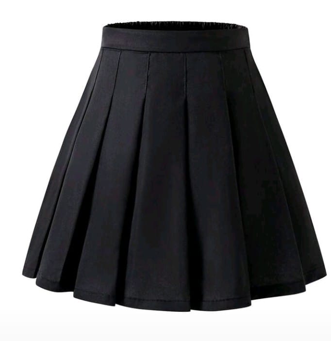 Classic Black Pleated Skater Skirt