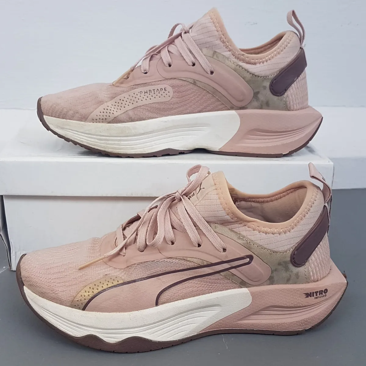 Original PUMA Power XX Nitro Trainers, Designer Sneakers, US 6, UK 3.5, EUR 36, CM 22.5, Rose Quartz & Dusty Plum Model, Running Shoes, Cosmopolitan, Timeless Appeal, Urban Style, Sophistication, Streetwise, Pop Culture, Roadster, Cult Street Fashion