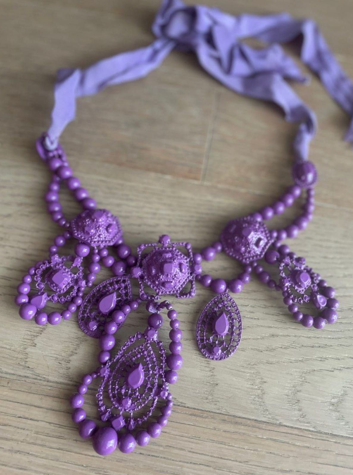 Boho Chic Purple Statement Necklace