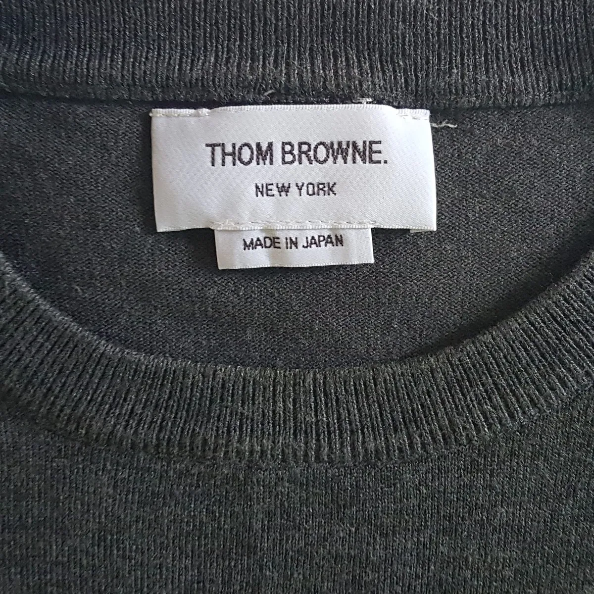 Thom Browne Thom Browne New York Cashmere Jumper, Dark Gray Sweater, Made in JAPAN, Signature 4-Bar White Stripes, Red, White & Red Loop Tab, Luxury Living, Cosmopolitan, Cool Pullover, Timeless Appeal, Urban Style, Sophistication, Travel Essentials, Pop Culture - Photo 5