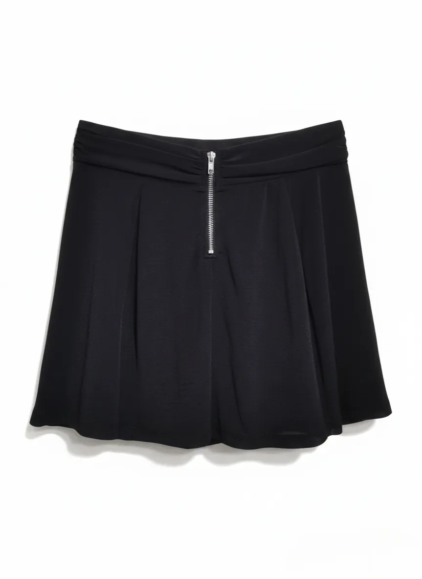 H&M H&M Women Front Ribbon Bow Back Zip Flare Skirt - Photo 2