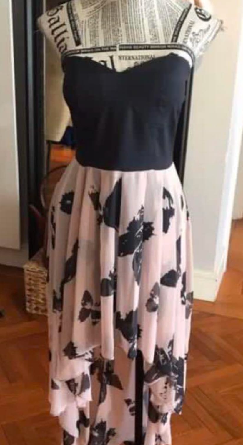 Chic Floral High-Low Dress