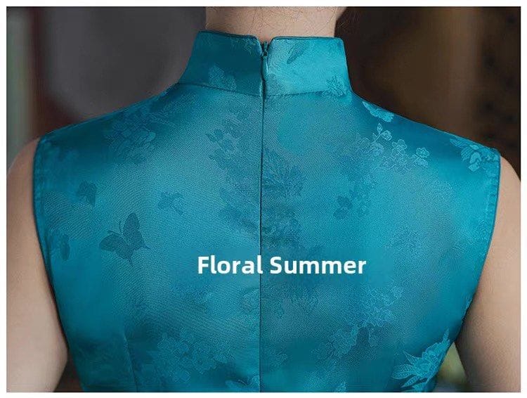 Elegant Vintage Blue Cheongsam – Timeless Vibes - Photo 9