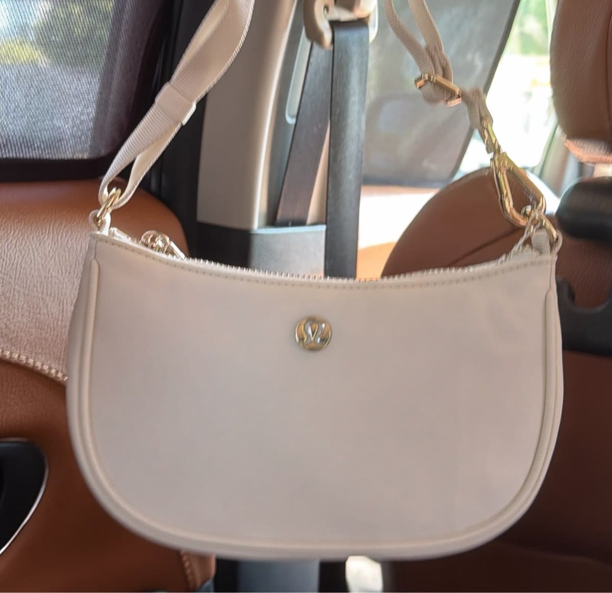 lululemon chic white shoulder bag