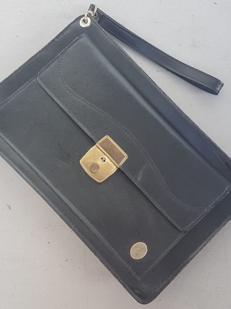 Vintage YSL Black Leather Clutch - Retro Elegance