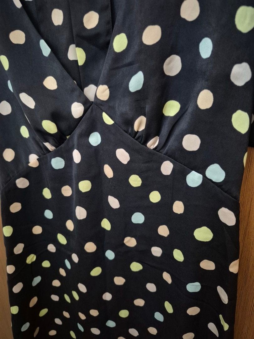 Mango Chic Mango Polka Dot Satin Dress (XS) - Photo 2
