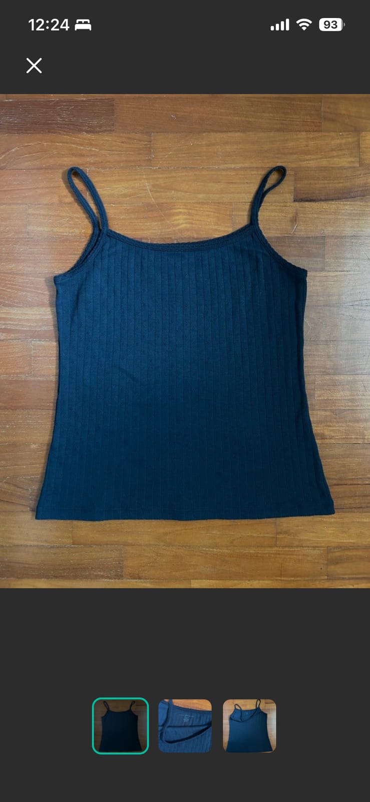 Brandy Melville Navy Pointelle Tank Top (XS)
