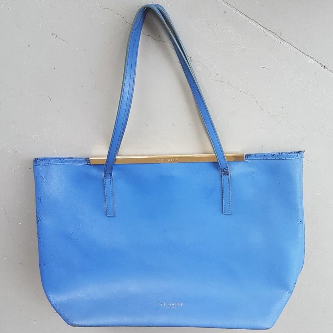 Ted Baker Light Blue Leather Tote - Chic & Casual