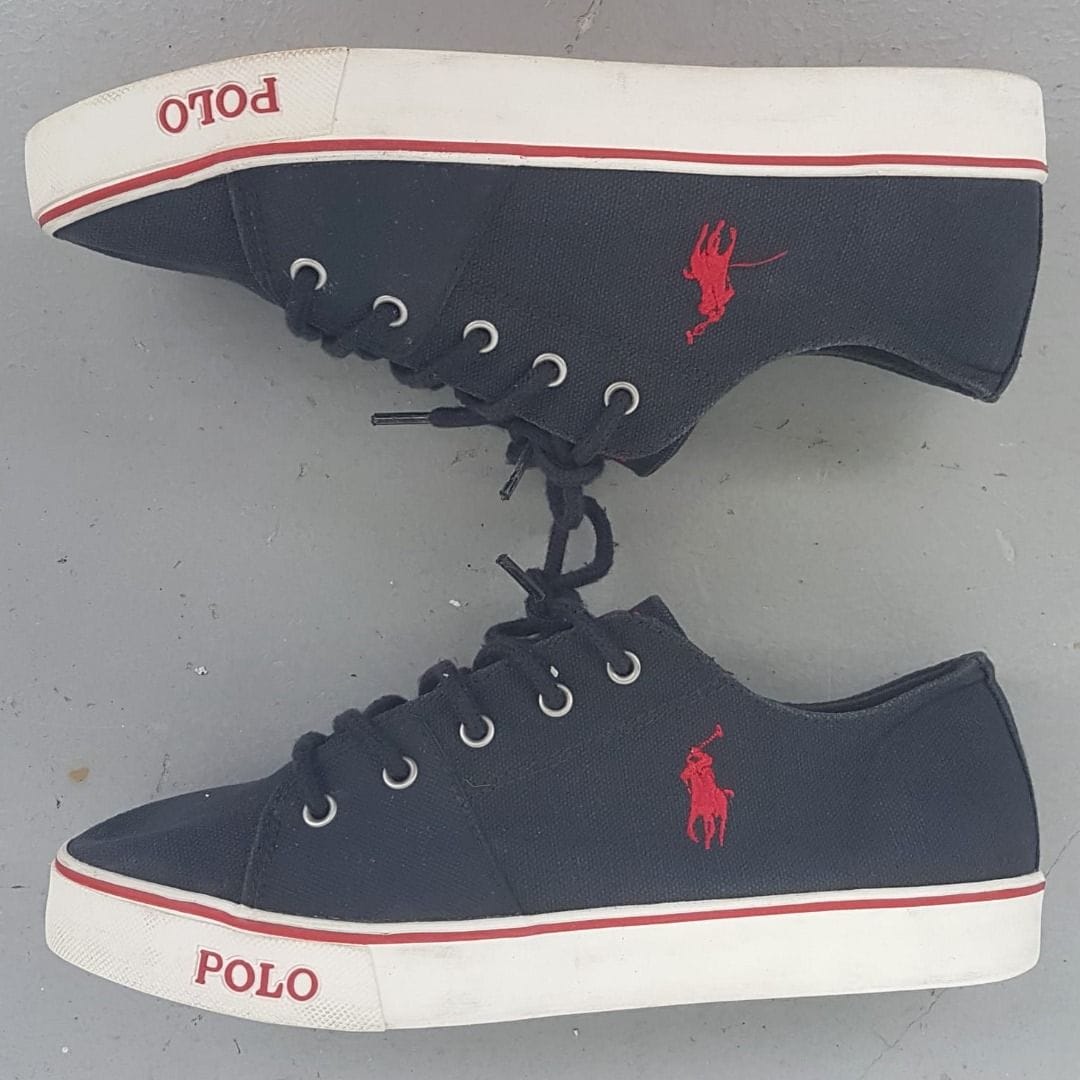 POLO by Ralph Lauren Designer Shoes, US 5.5, UK 5, EU 38, CM 24.5, Cool BLUE Sneakers, Cosmopolitan, Work or Play, Casual Canvas Footwear, Sophistication, Timeless Appeal, Effortless Style, Pop Culture, Gen Z, Geek, Cult Street Fashion