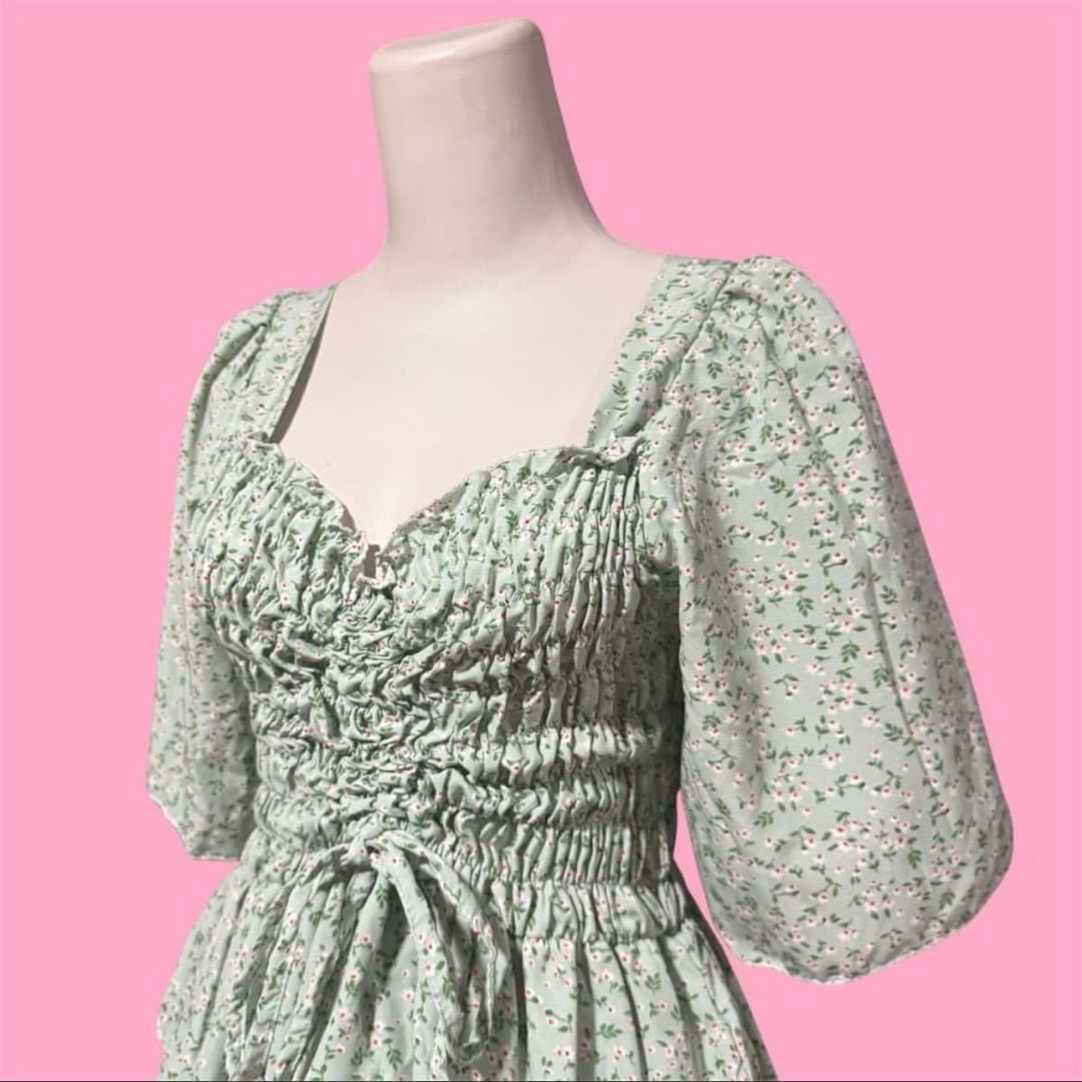 Floral Smocked Puff Sleeve Top - Photo 2