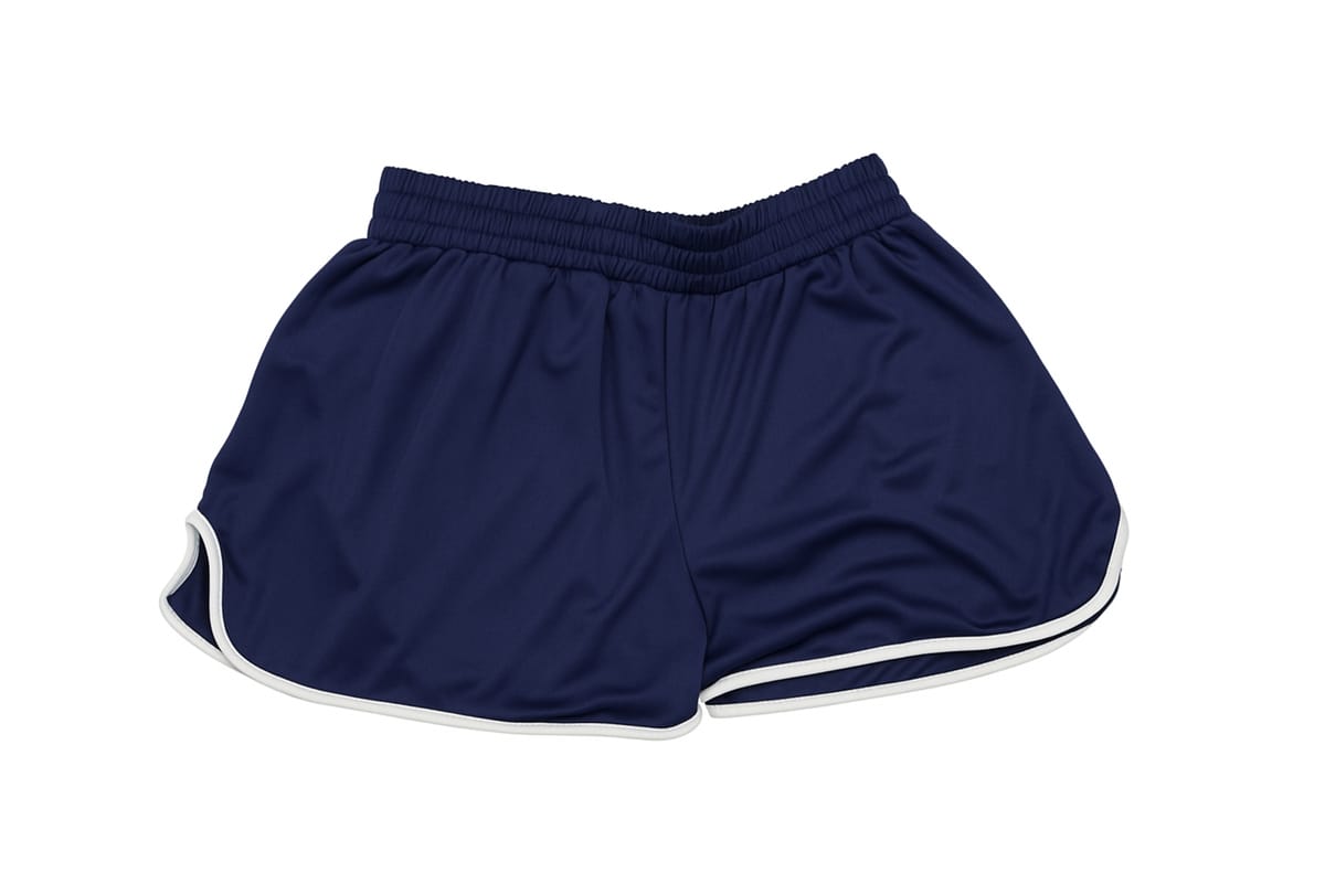 Navy Sports Shorts with White Trim