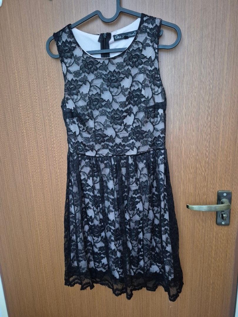 Chic Black Lace Dress - Mela Loves London (Size 8)