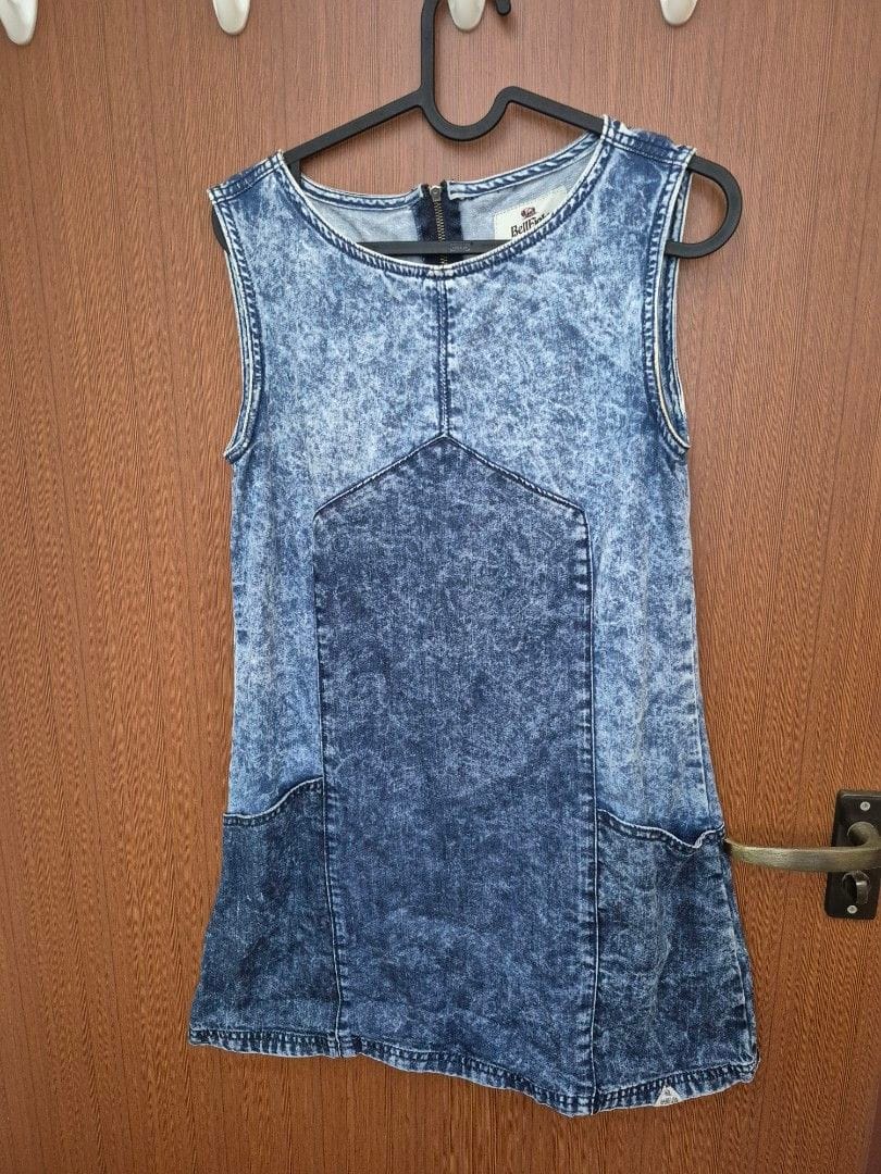 Bellfield Acid Wash Denim Dress - Size S/UK 8