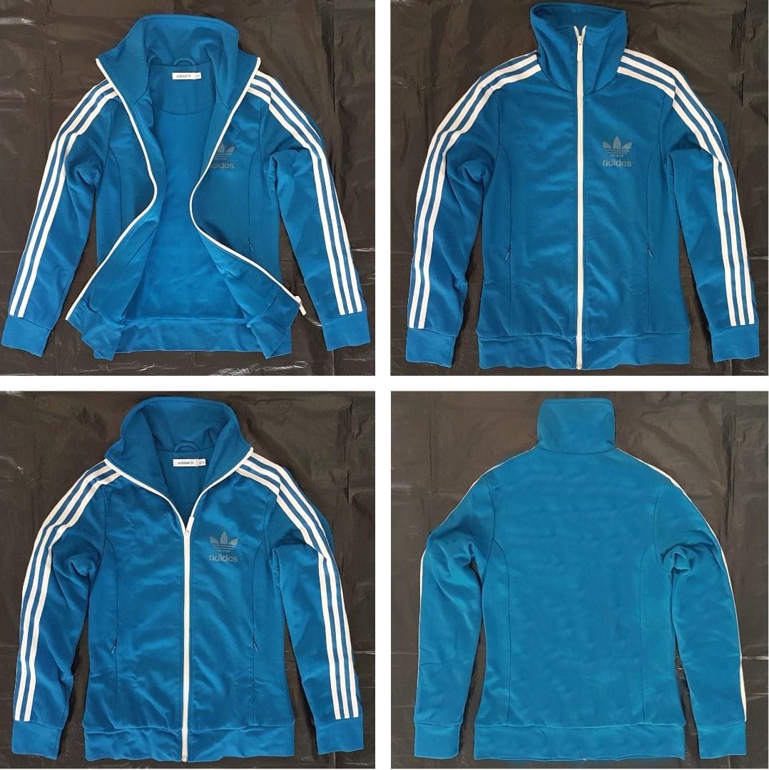 Retro Adidas Blue Zip-Up Jacket - XXS