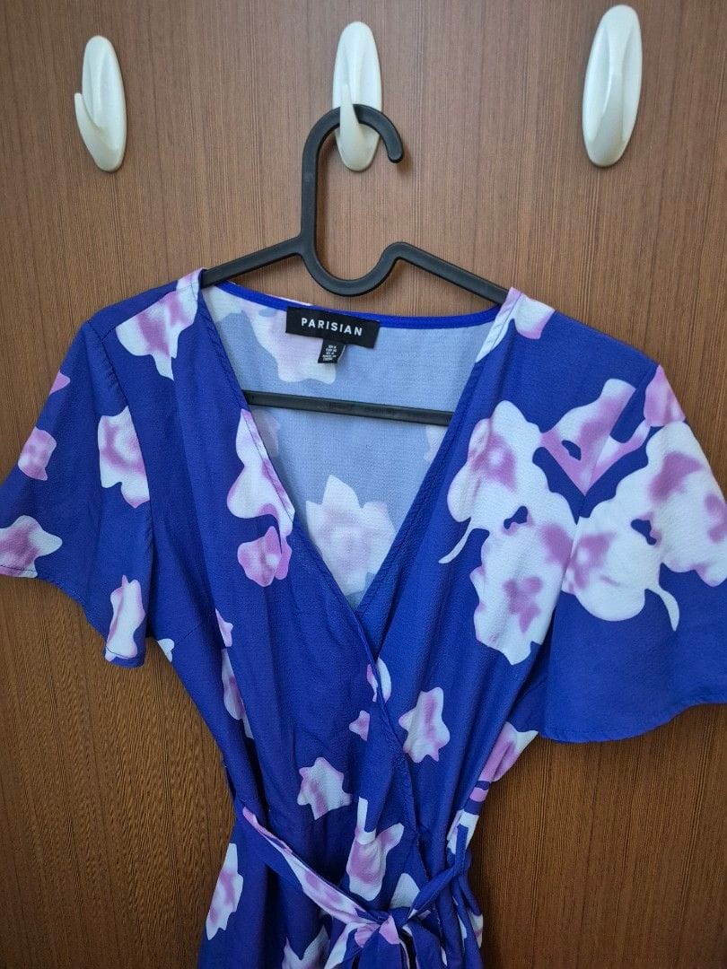 Parisian Parisian Blue Floral Wrap Dress - UK 8 - Photo 4