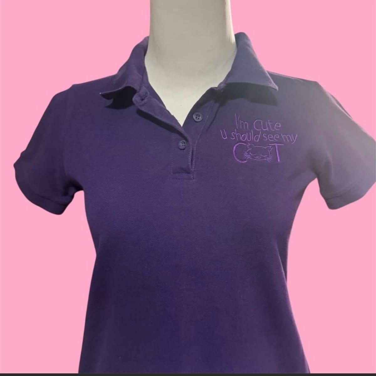 Tomsgirl Basics Y2K Purple Polo Tee 🐾 - Photo 2
