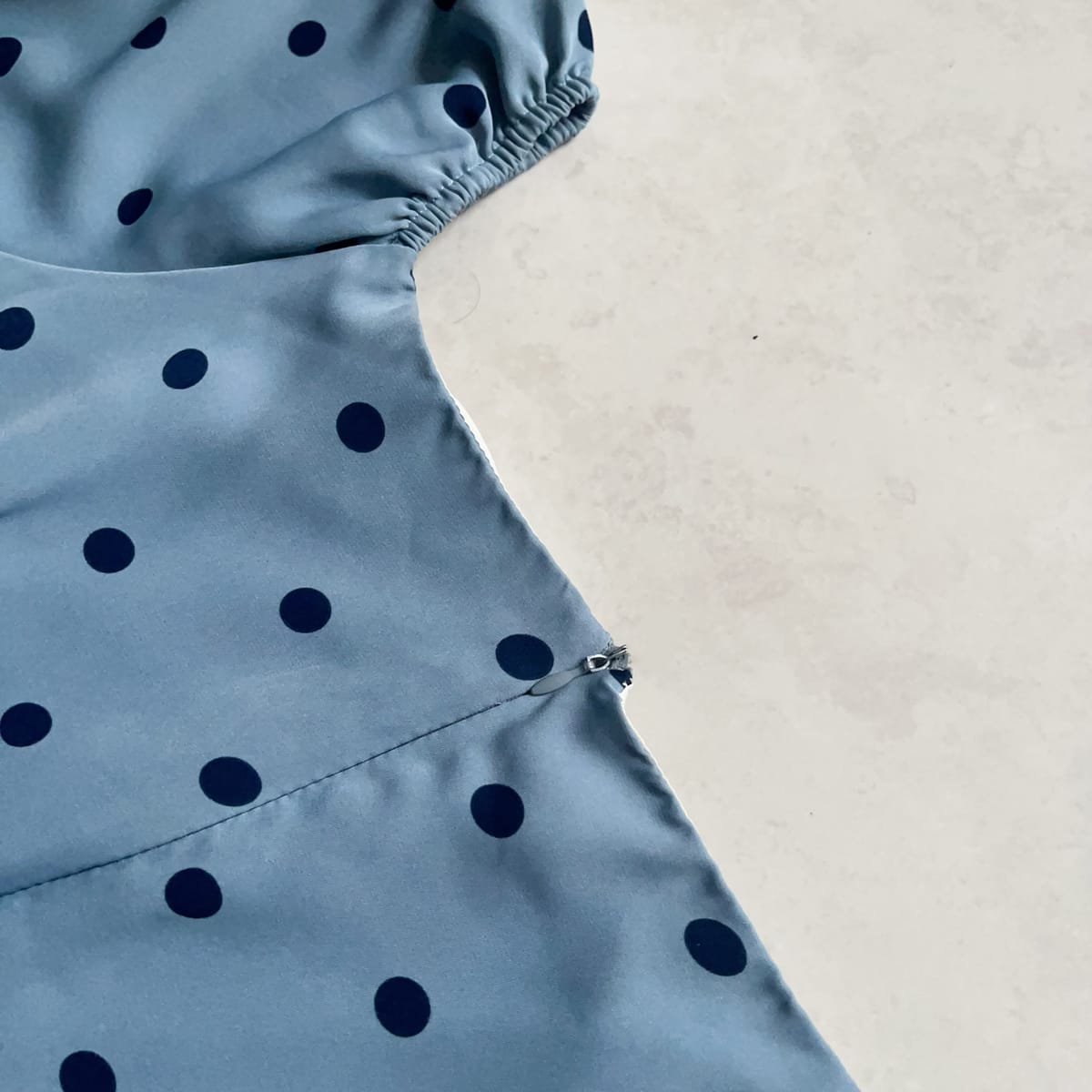  Blue Polka Dot Puff Sleeve Midi Dress - Photo 5