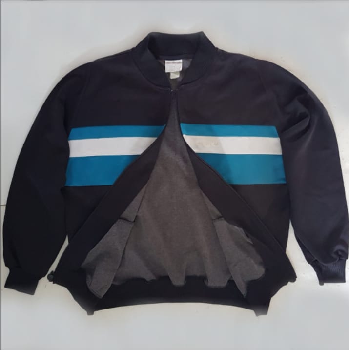 Retro Adidas Black Zipper Jacket, Blue & White Stripes, Cool XXXL Coat, Trendy Tracksuit, Cosmopolitan, Sleek ADIDAS Sweatshirt, Vintage Windbreaker, Streetwise, Oversize Outerwear, Sophistication, Roadster, Travel Essentials, Backpackers, Cult Street Fashion