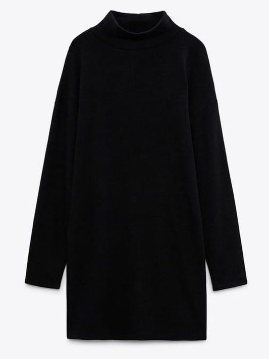 Zara ZARA Black Short Soft Dress (M) - Photo 5