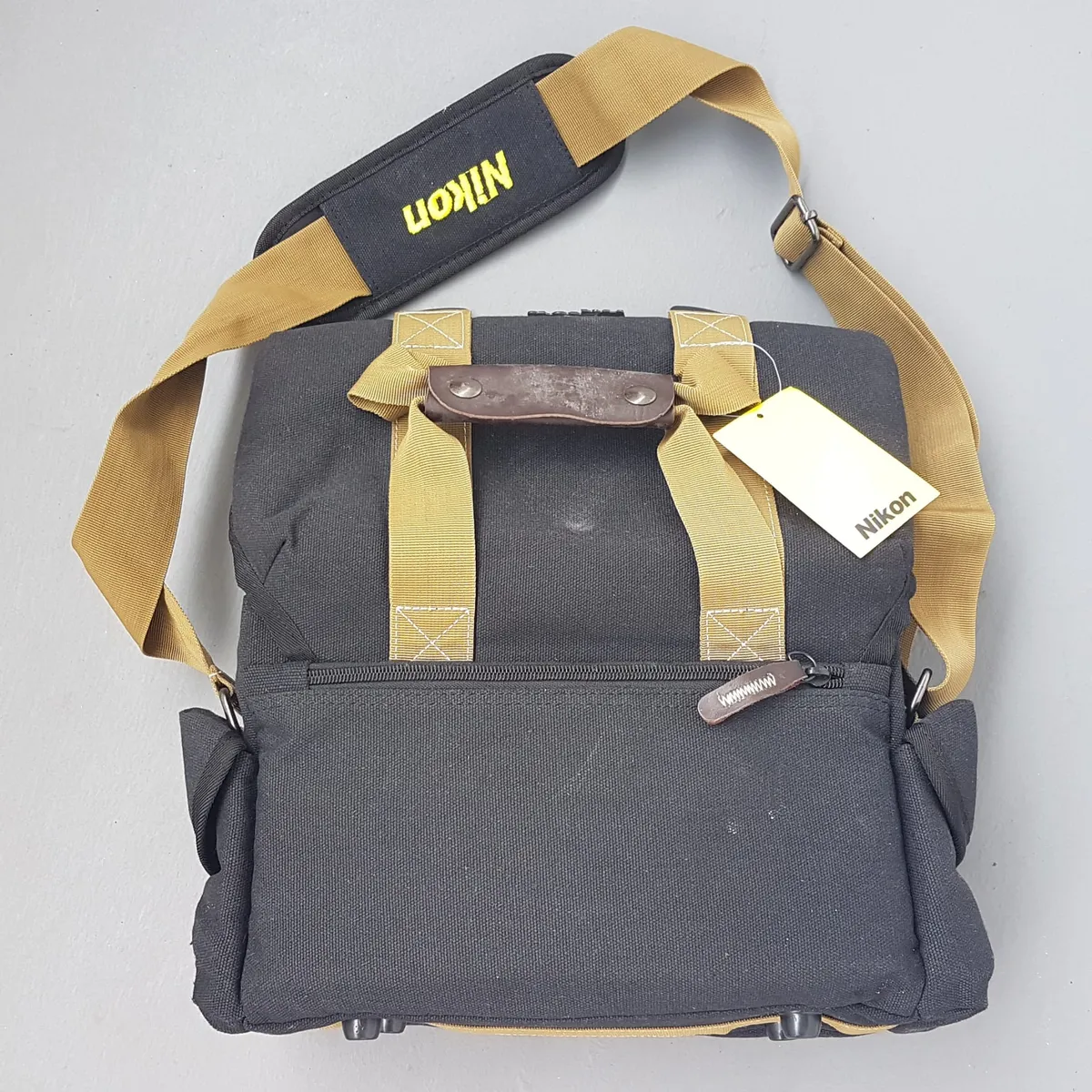 NIKON Original NIKON Fashion Bag, Camera Bag, DSLR Shoulder Bag, Cosmopolitan, Cool Black, Khaki & Brown Carrier, Adjustable Sling, 5 Protective Slots, Camera Body, Lenses & Accessories, Waterproof, Timeless Appeal, Sophistication, Streetwise, Outdoor Gear - Photo 3