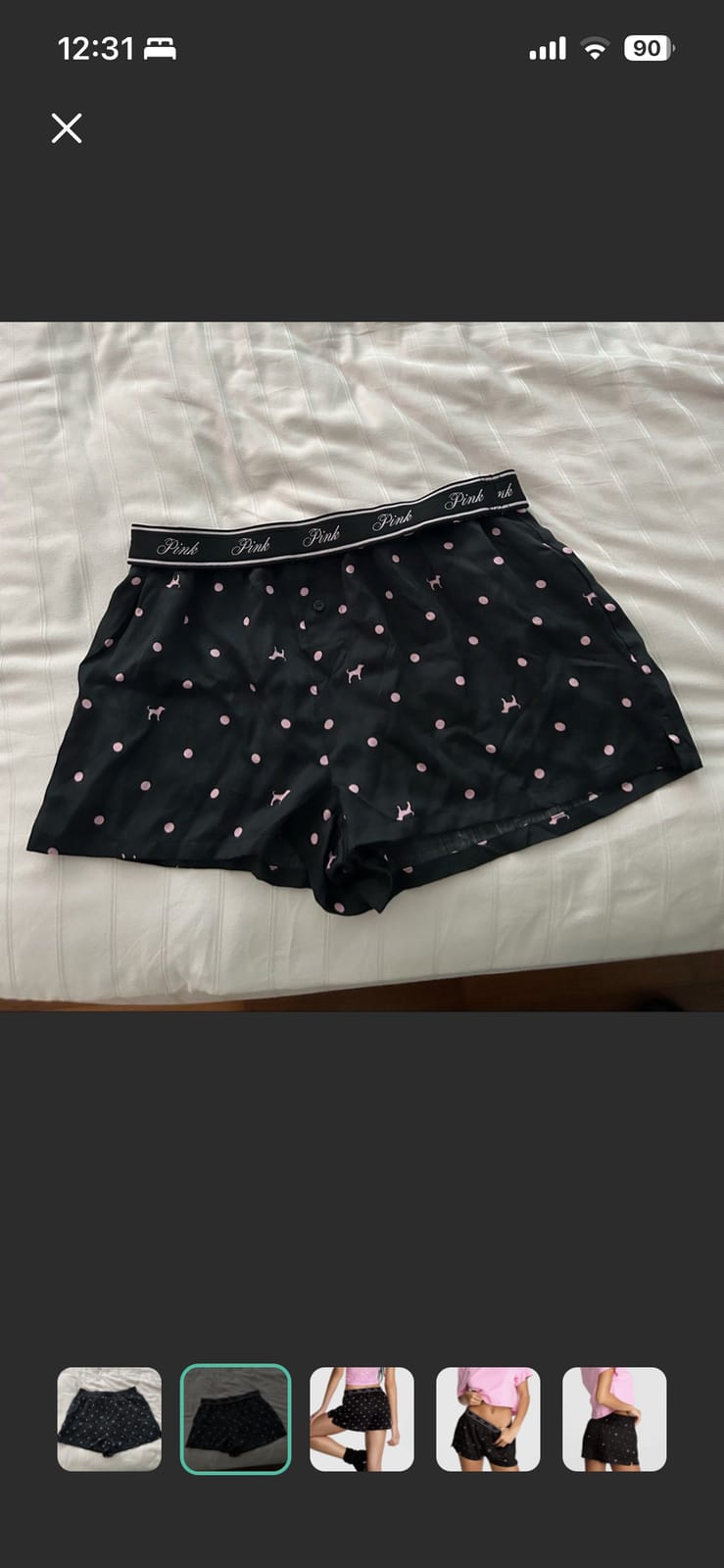 Victoria’s Secret PINK VS PINK Silky Foldover Sleep Shorts - XS - Photo 2