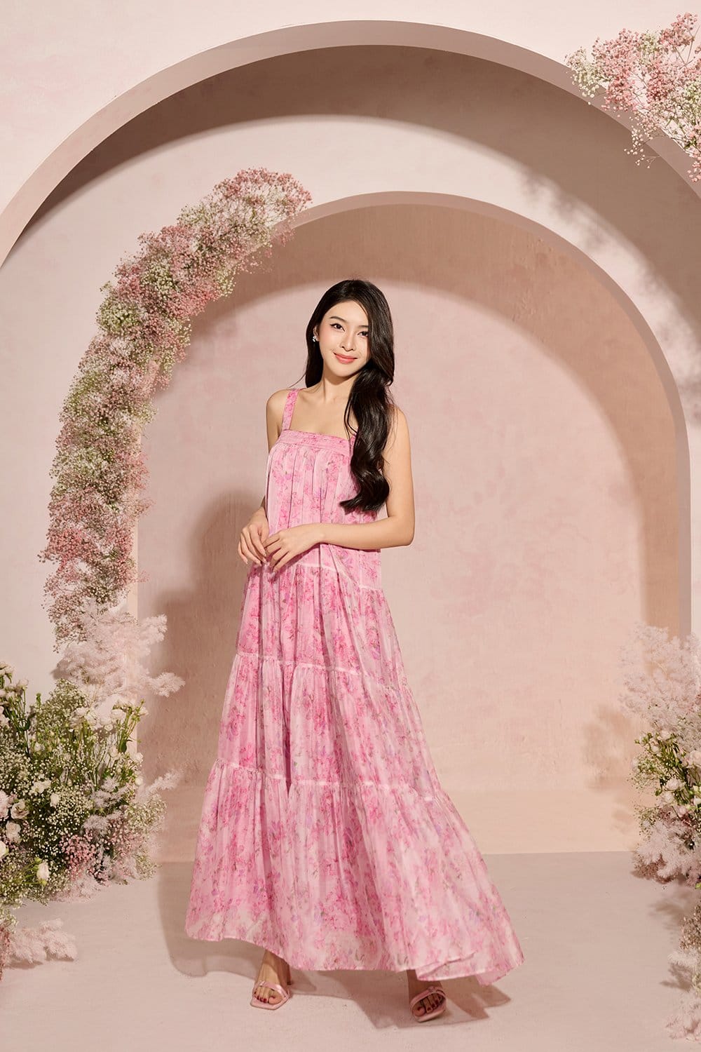 Chello Amélie 3-Way Maxi Dress in Blushing Garden - Photo 3