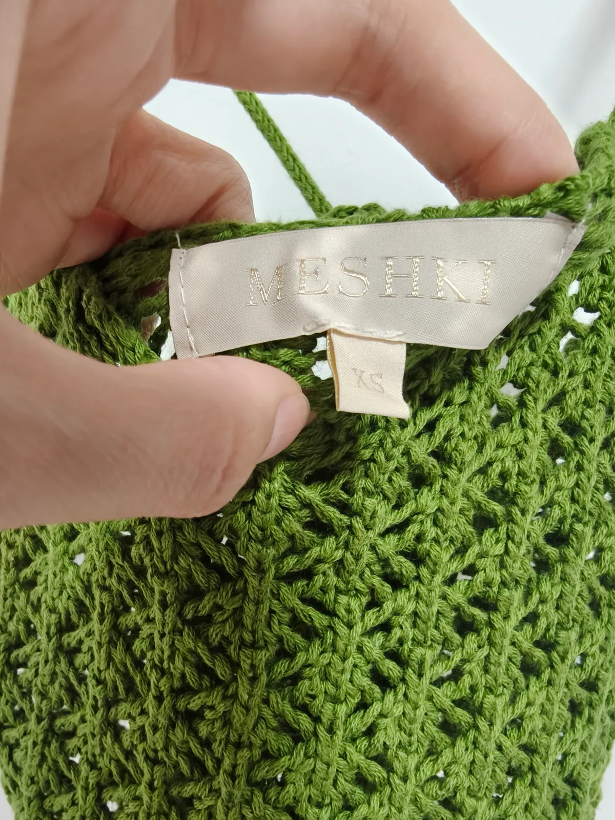 Meshki Green Crochet Vibes Halter Top - Photo 5