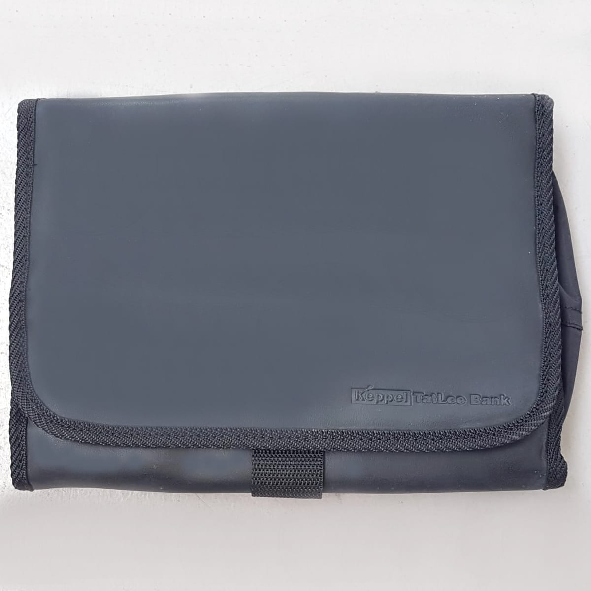 Original Keppel Tat Lee Bank Pouch, Cool Travel Organizer, Black Clutch, Satchel, Intricate Design, Toiletry, Cosmopolitan, Urban Style, Sophistication, Sleek Waterproof Model, Cult Street Fashion, Luxury Living, Rare Collectibles, Retro Souvenir, Old Bank Memento