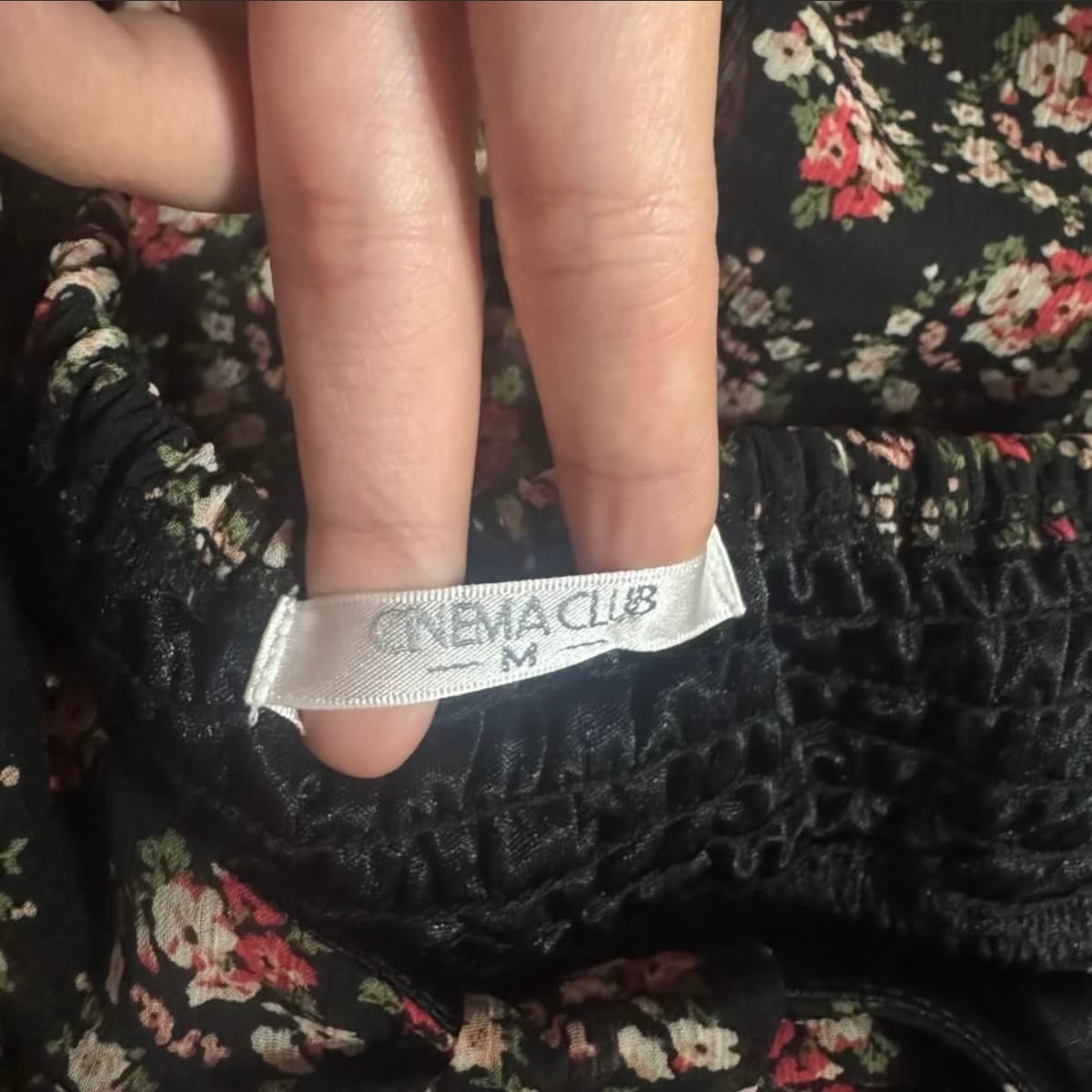 Cinema Club Cinema club Black Floral Babydoll Chiffon Dress w/ Pockets - Photo 4