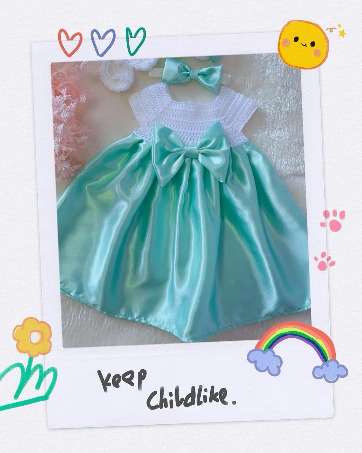 Handmade  newborn dress set🌹 - Photo 5