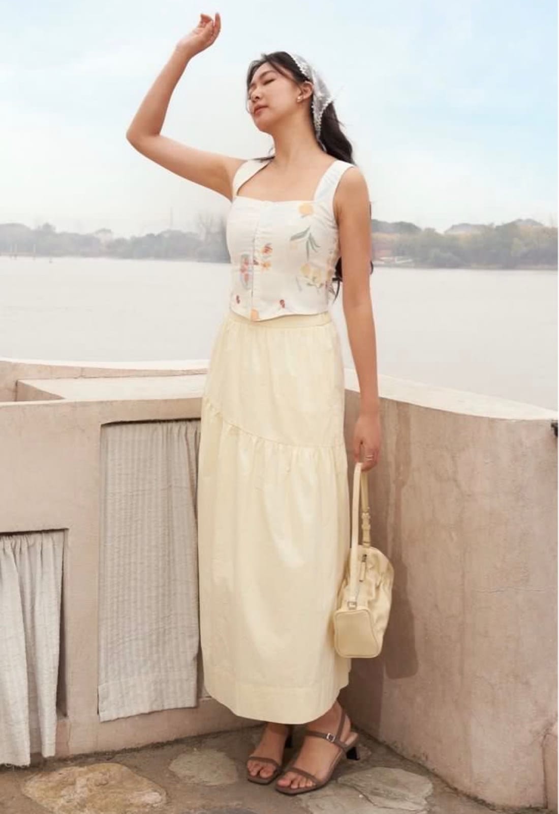 TCL Maribel Tiered Skirt in Navy